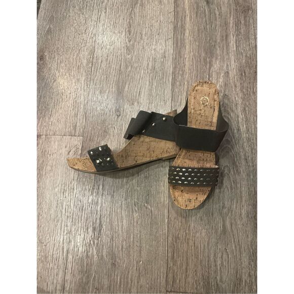 Cato Cork Wedge Heels Olive Green Size 8 - Picture 2 of 6